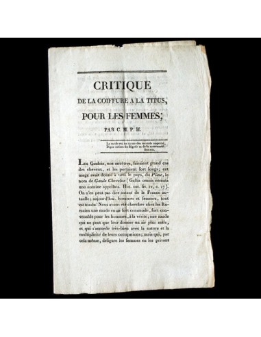 Critique de la Coiffure à la Titus pour les Femmes par C. M. P. H. Economisez 