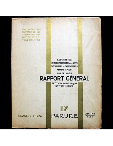 Rapport général classe 20 à 24 (exposition des arts décoratifs 1925) acheter en ligne