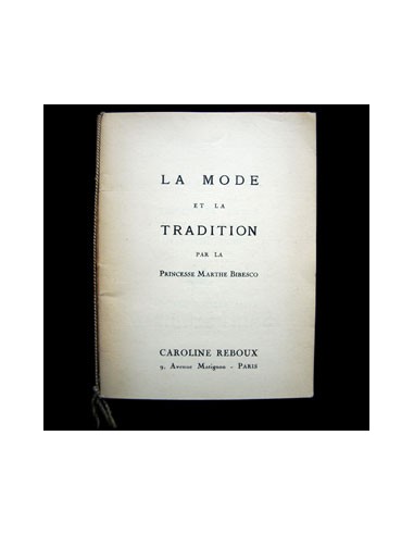 Caroline Reboux - La mode et la tradition par la Princesse Bibesco (1939) Comparez et commandez 