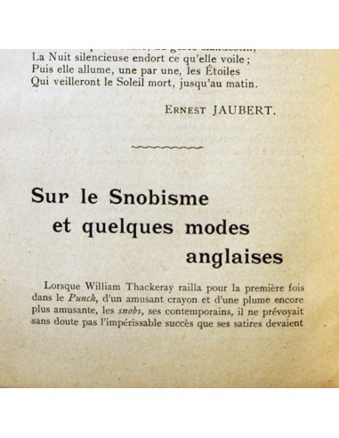 Sur le Snobisme et quelques modes anglaises (1901) vente chaude votre 